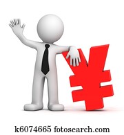 3d businessman with euro currency symbol