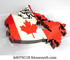 3d flag map of canada 3d flag map of canada