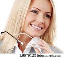 business woman in glasses
