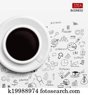 coffee cup and business strategy 
