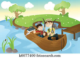 Father and son going fishing Father and son going fishing