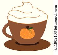 kürbis, latte kürbis, latte