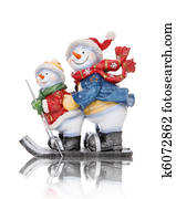 Snowmen Skiing Snowmen Skiing