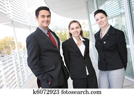 ung, mångfaldig, affärsverksamhet lag