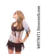 young woman in jeans shorts