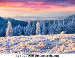Beautiful winter sunrise in the mountains Beautiful winter sunrise in the mountains