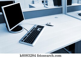 computer on a desk