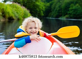 Little boy in kayak Little boy in kayak