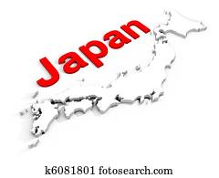 Map of Japan in 3D Map of Japan in 3D