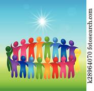 Meeting teamwork people logo vector