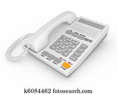 modernes, weiß, büro- telefon