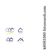 real estate, logo, und, heiligenbilder, vektor, -, lila, und, grün real estate, logo, und, heiligenbilder, vektor, -, lila, und, grün