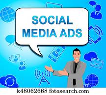 Social Media Ads Means Online Marketing 3d Illustration Social Media Ads Means Online Marketing 3d Illustration