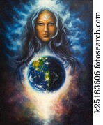 beautiful oil painting on canvas of a woman goddess Lada beautiful oil painting on canvas of a woman goddess Lada