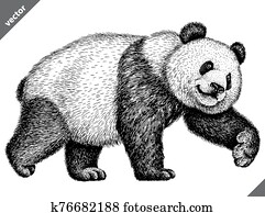 black and white engrave isolated panda vector illustration black and white engrave isolated panda vector illustration