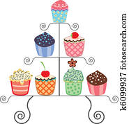 cupcakes, auf, a, stehen cupcakes, auf, a, stehen