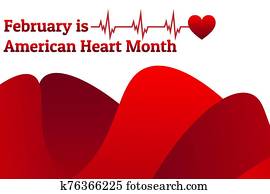 February is American Heart Month. Template for background, banner, card, poster with text inscription. Vector EPS10 illustration.