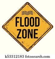 Flood zone vintage rusty metal sign Flood zone vintage rusty metal sign