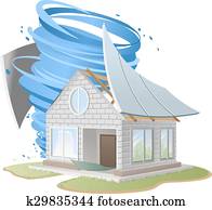 Hurricane destroyed roof of house Hurricane destroyed roof of house