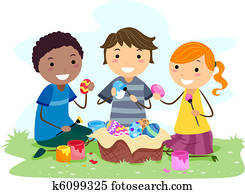 Kids Making Easter Eggs Kids Making Easter Eggs