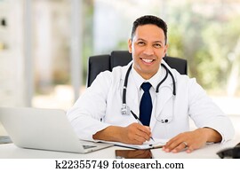 medical doctor in office
