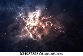 Nebula and stars in deep space, glowing mysterious universe. Elements of this image furnished by NASA