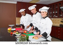 professionelle, chefs, kochende