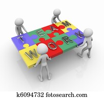 rompecabezas, trabajo equipo