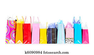 Row of shopping bags Row of shopping bags