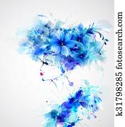 vacker, abstrakt, kvinnor