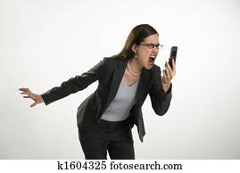 Woman on cell phone.