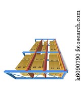 저장, 은 선반에 얹는다, 와, boxes.