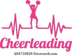 Cheerleading heartbeat line Cheerleading heartbeat line