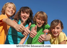 group of kids with thumbs up group of kids with thumbs up