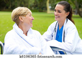 happy nurse and patient