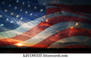 independência, day., bandeira, eua