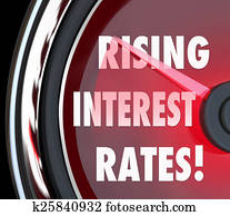 levantar, taxas juros, palavras, velocímetro, medida, aumento, empréstimo, fina