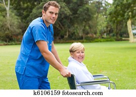 male nurse and senior patient