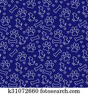 Navy Blue and White Doggy Tile Pattern Repeat Background Navy Blue and White Doggy Tile Pattern Repeat Background
