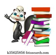 Skunk cartoon character with book Skunk cartoon character with book