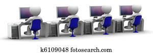 Team of computer experts at workplace Team of computer experts at workplace
