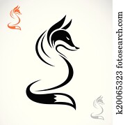 vetorial, imagem, de, um, raposa, desenho