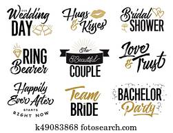 Wedding Lettering Phrases Vector Set Wedding Lettering Phrases Vector Set