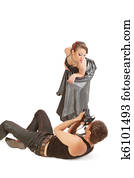 Young adult female model and photographer.