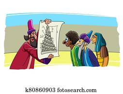 bauenden plan, von, dass, turm, von, babel