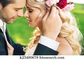 Closeup portrait of the marriage couple Closeup portrait of the marriage couple