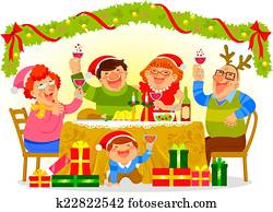 família, natal celebrando