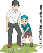 Kid Boy Golf Coach Kid Boy Golf Coach