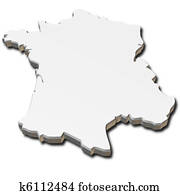 map France 3d white map France 3d white