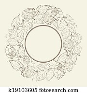 Monochrome circle of fruit hops Monochrome circle of fruit hops